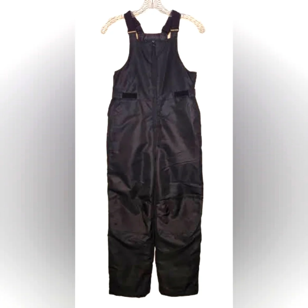 Kids Swiss Tech Bib Overall Solid Black Snow Pants Size LG (10-12) - Picture 1 of 4
